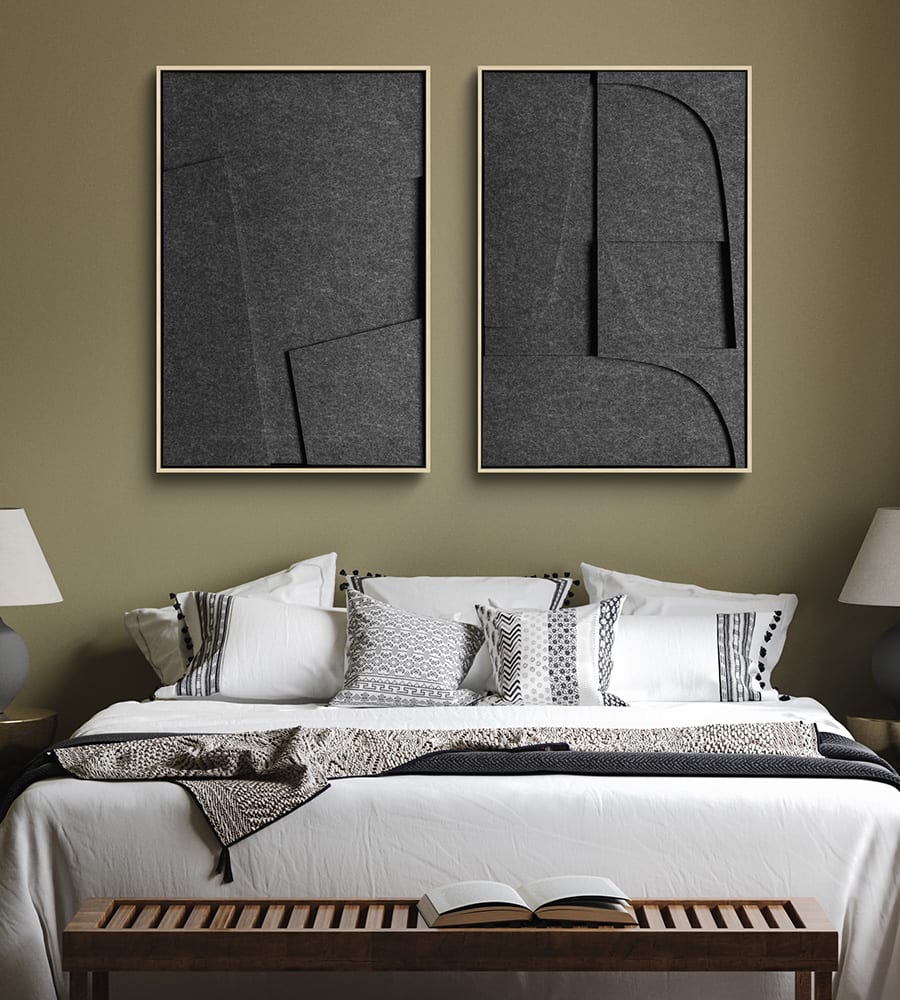 Art en Feutre, absorbant le son et réduisant l'acoustique dans la chambre